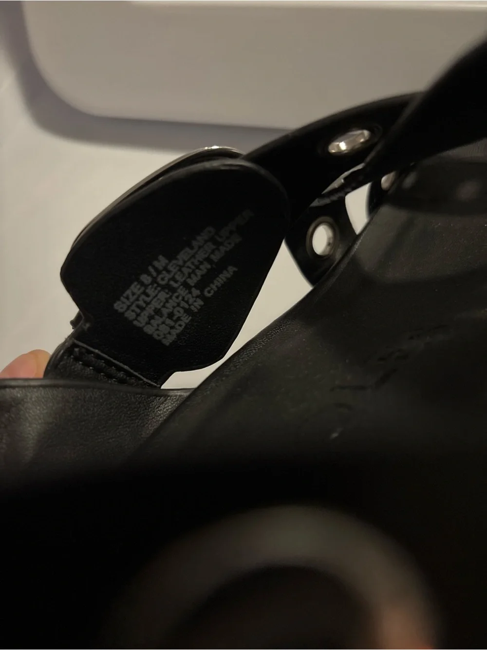 AEROSOLES Black Leather Cross-Strap Grommet Playform Sandals
